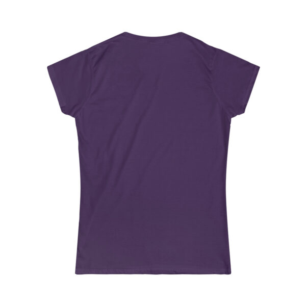 A purple t-shirt with the back of it.